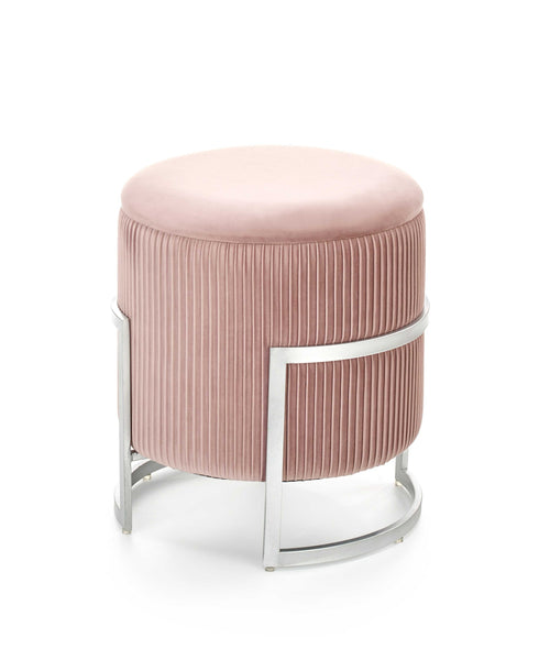 Halmar Pouf con contenitore in velluto Cricket Rosa