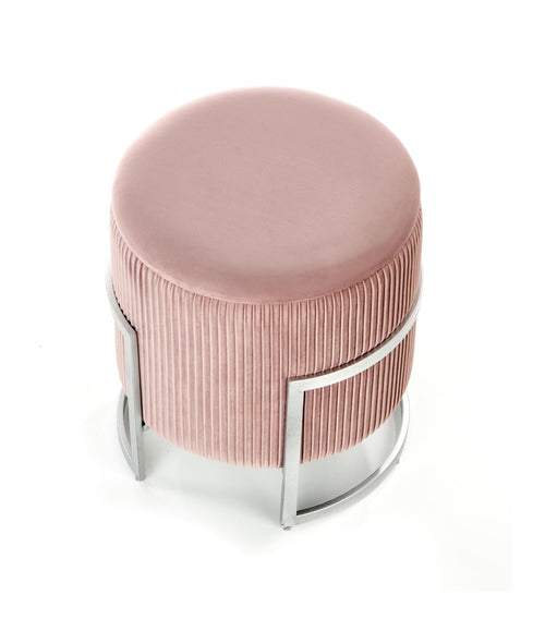 Halmar Pouf con contenitore in velluto Cricket Rosa