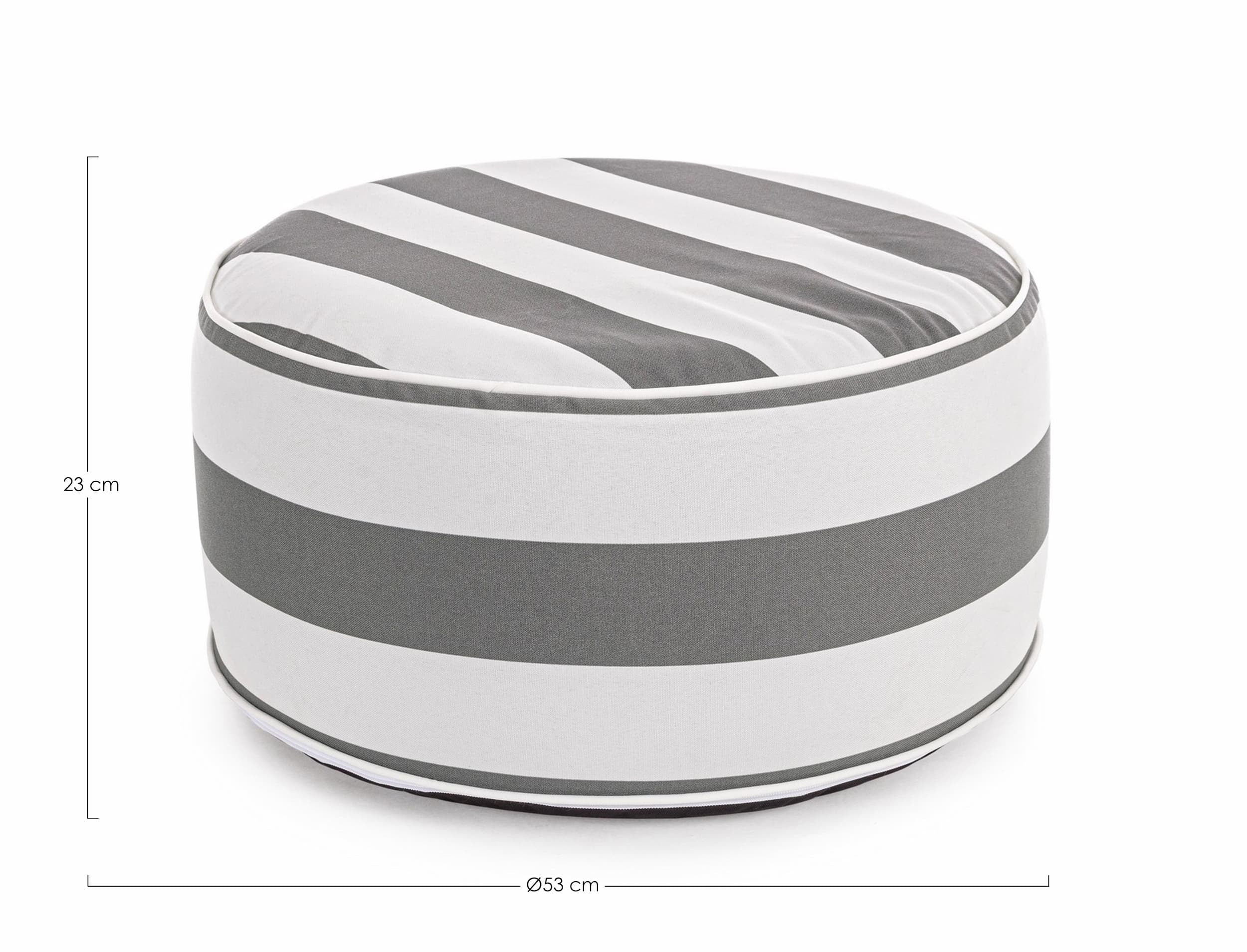 Bizzotto Pouf gonfiabile da giardino Stripes Grigio