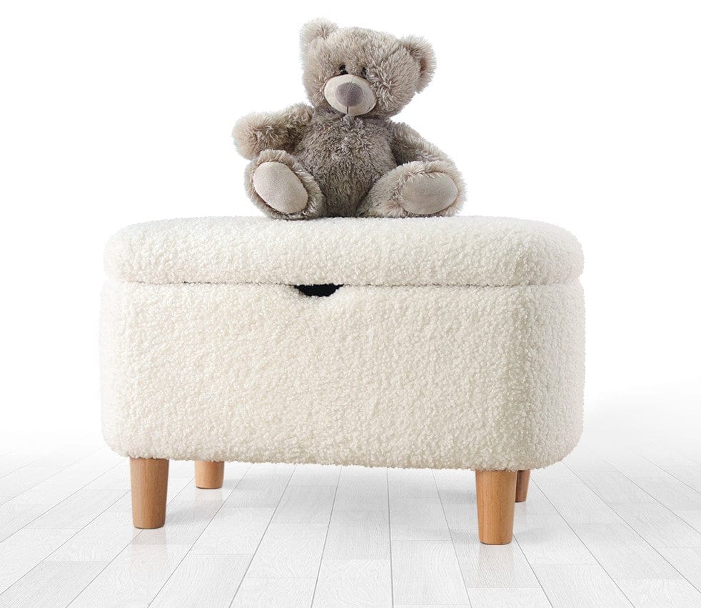 Pouf ottomano con contenitore in tessuto Moouv Bianco