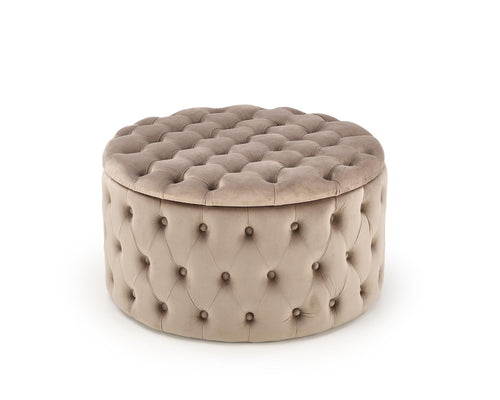 Halmar Pouf ottomano con contenitore in velluto Nunez Beige