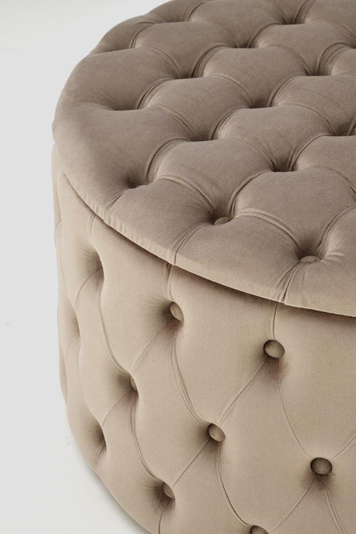 Halmar Pouf ottomano con contenitore in velluto Nunez Beige