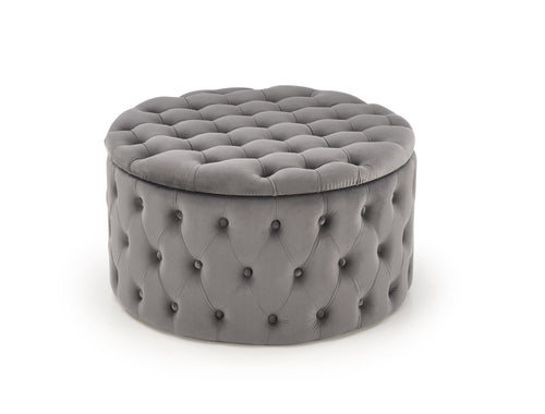 Halmar Pouf ottomano con contenitore in velluto Nunez Grigio