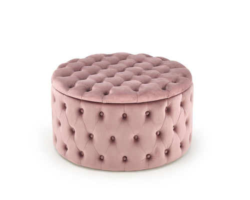 Halmar Pouf ottomano con contenitore in velluto Nunez Rosa