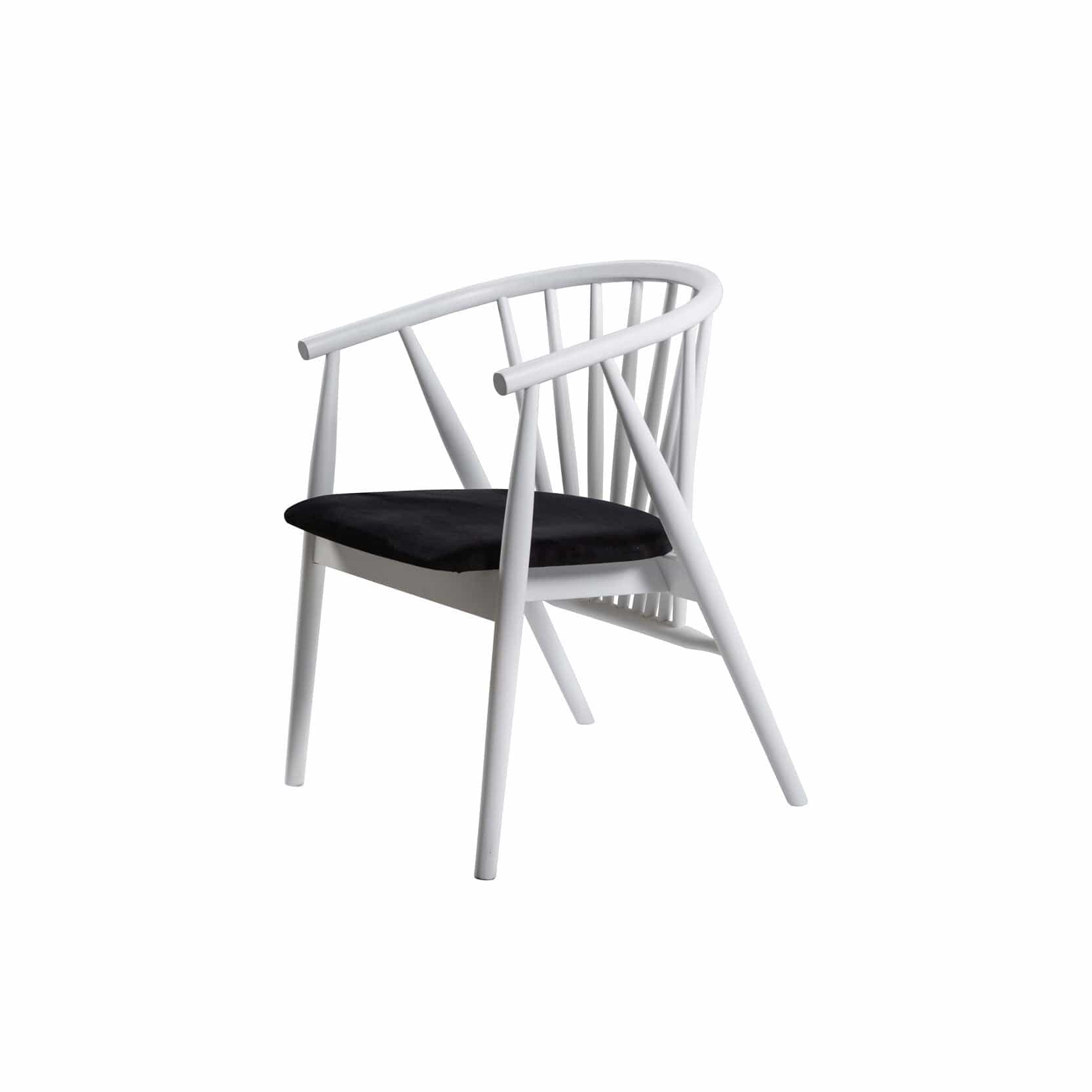 Sedia da pranzo in tessuto Albero 50 Bianco e Nero (4)
