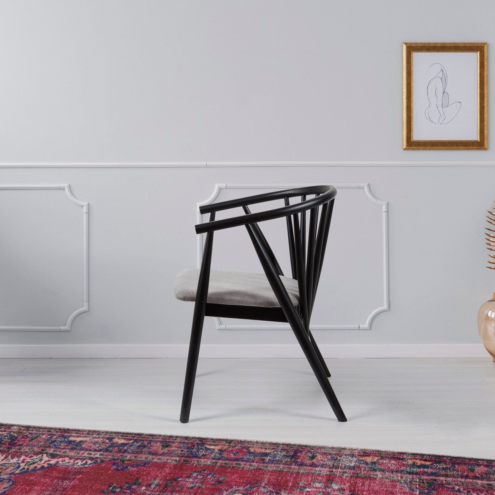 Sedia da pranzo in tessuto Albero 51 Beige (1)