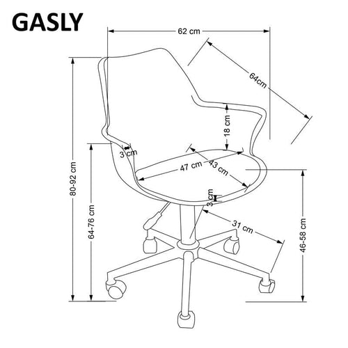 Sedia da ufficio in ecopelle Gasly Rosa (1)