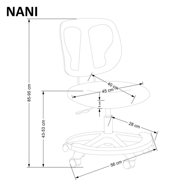 Sedia da ufficio in tessuto Nani Grigio (1)