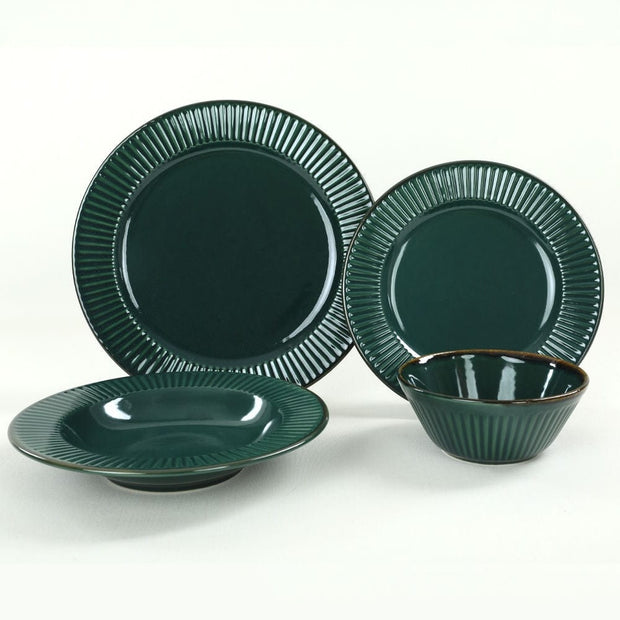 Servizio di piatti in ceramica Elegant Verde, 24 pezzi (2)