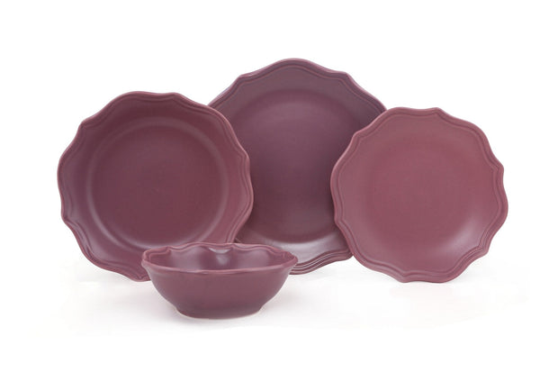 Servizio di piatti in ceramica Romeo Mat Violetto, 24 pezzi (2)