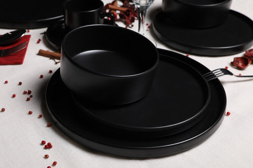 Servizio di piatti in ceramica Tysa Matte Nero, 20 pezzi (1)