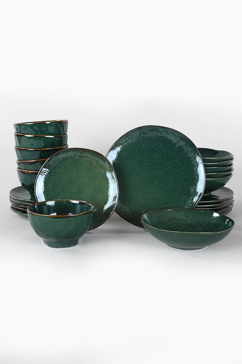 Servizio di piatti in ceramica Zumrut Verde, 24 pezzi