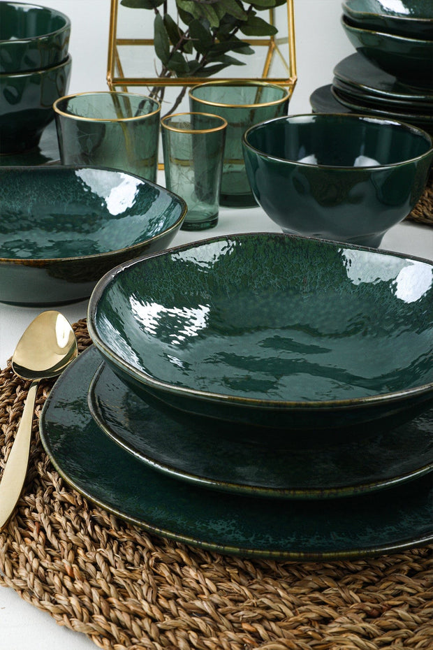 Servizio di piatti in ceramica Zumrut Verde, 24 pezzi (2)