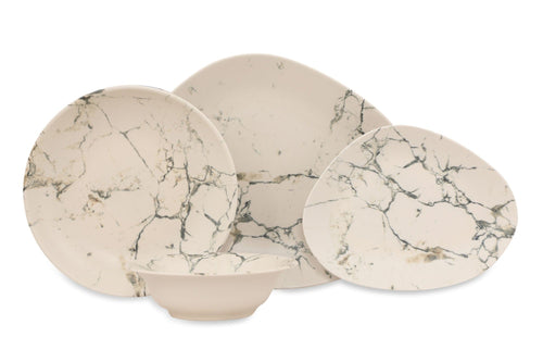 Servizio di piatti in porcellana Marble Multicolore, 24 pezzi