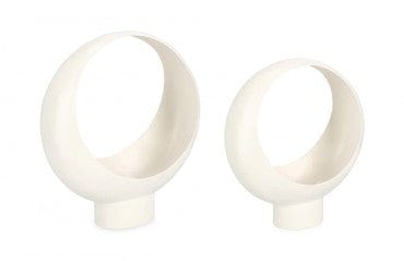 Bizzotto Set 2 Supporti per Piante Keyra Round Bianco