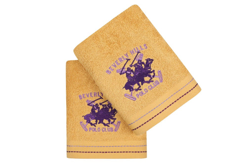 Set di 2 asciugamani cotone Beverly Hills Polo Club 401 Giallo, 50 x 90 cm (1)