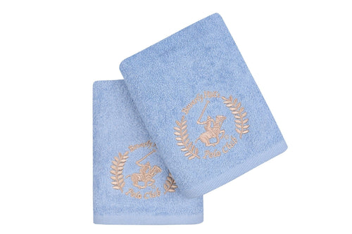 Set di 2 asciugamani cotone Beverly Hills Polo Club 402 Blu, 50 x 90 cm (1)