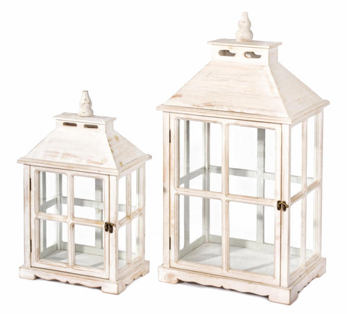 Set di 2 lanterne decorative Window Bianco