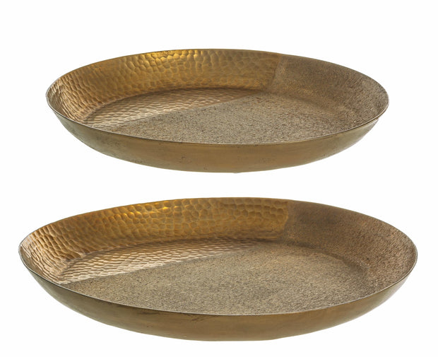 Set di 2 piatti decorativi Hammel Round Oro