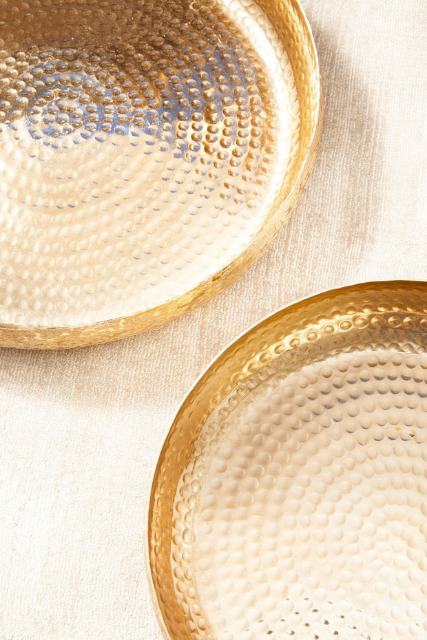 Set di 2 piatti decorativi Varanasi Round Oro (1)