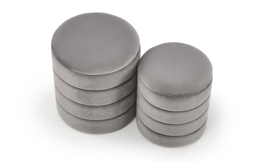 Halmar Set di 2 pouf contenitore in velluto Pacho Grigio