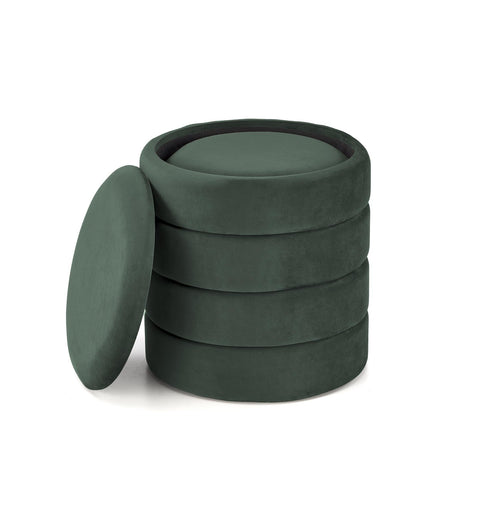 Halmar Set di 2 pouf contenitore in velluto Pacho Verde