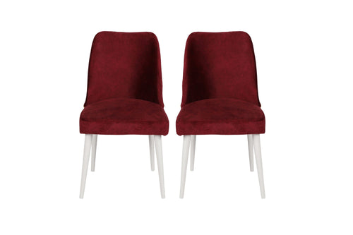 Set di 2 sedie da pranzo in ecopelle Nova 81-V2 Bordeaux (1)