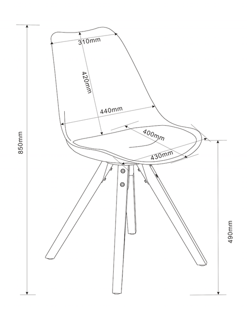 Set di 2 sedie da pranzo in plastica Dima II Bianco (1)