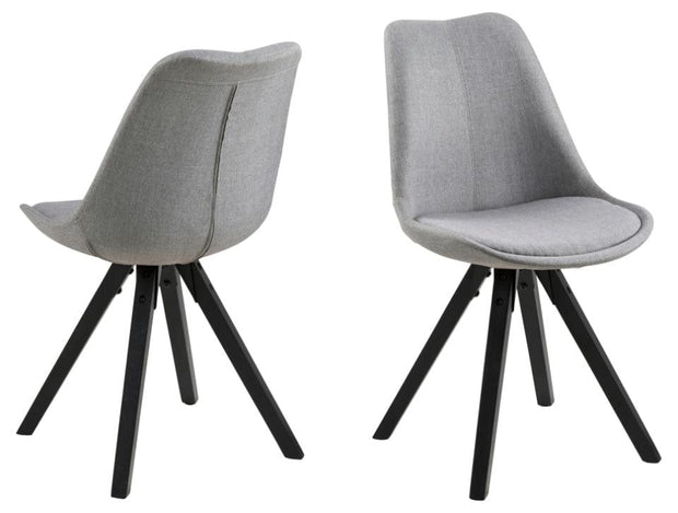 Set di 2 sedie da pranzo in tessuto Dima Grigio