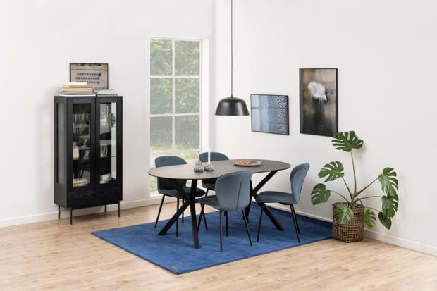 Set di 2 sedie da pranzo in tessuto Evelyn Grigio (2)