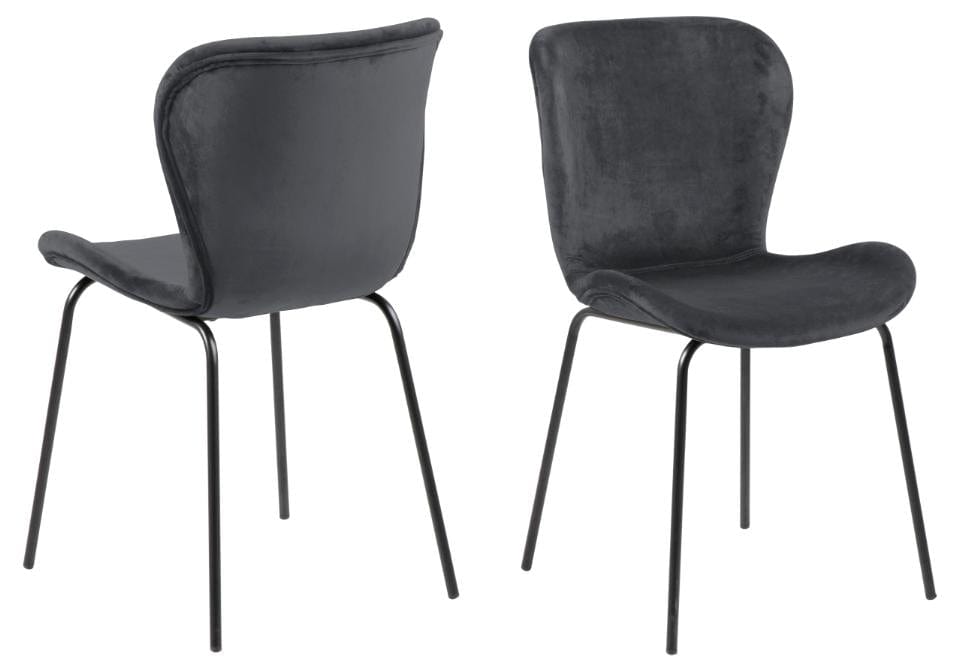 Set di 2 sedie da pranzo in velluto Batilda A-1 Grigio