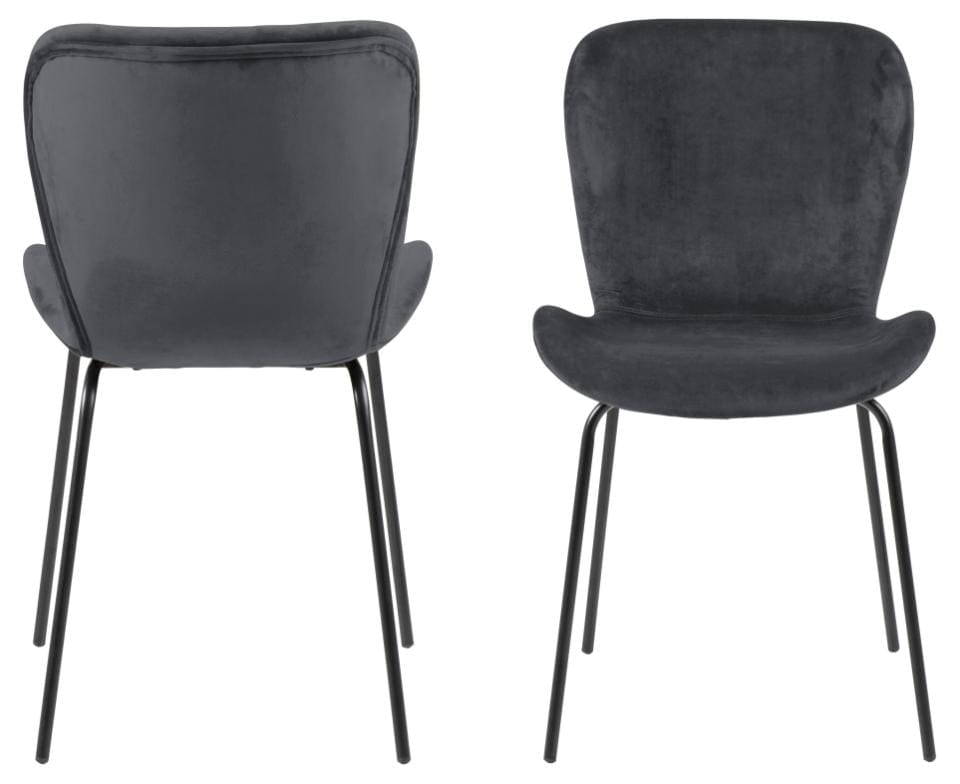 Set di 2 sedie da pranzo in velluto Batilda A-1 Grigio (1)