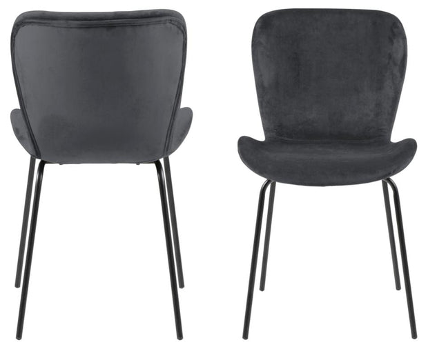 Set di 2 sedie da pranzo in velluto Batilda A-1 Grigio (1)