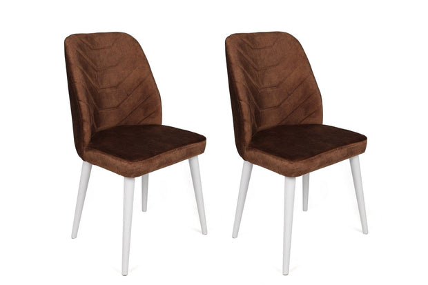 Set di 2 sedie da pranzo in velluto Dallas 586-V2 Marrone