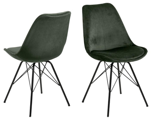 Set di 2 sedie da pranzo in velluto Eris Verde