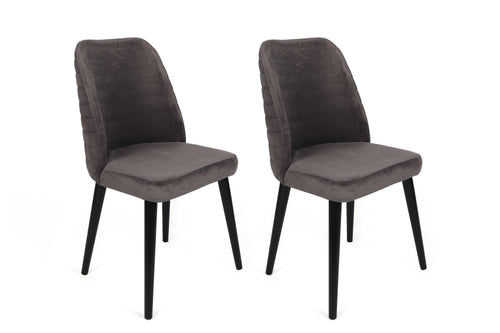 Set di 2 sedie da pranzo in velluto Tutku 301-V2 Antracite