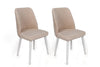 Set di 2 sedie da pranzo in velluto Tutku 326-V2 Crema