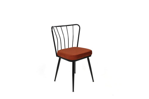Set di 2 sedie da pranzo in velluto Yıldız-945 V2 Ruggine (1)