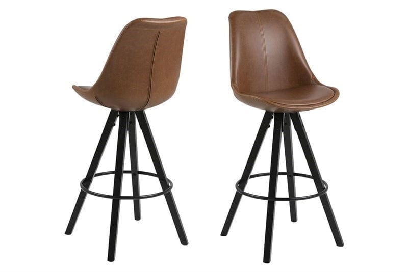 Set di 2 sgabelli da bar in ecopelle Dima Marrone