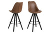 Set di 2 sgabelli da bar in ecopelle Dima Marrone