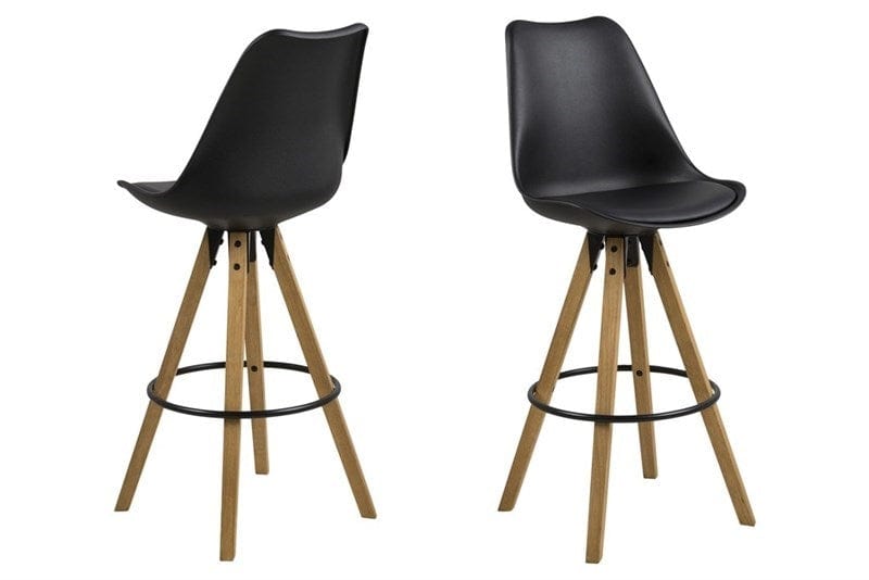 Set di 2 sgabelli da bar in ecopelle Dima Nero