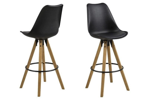 Set di 2 sgabelli da bar in ecopelle Dima Nero