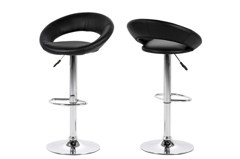Set di 2 sgabelli da bar in ecopelle Plump Nero
