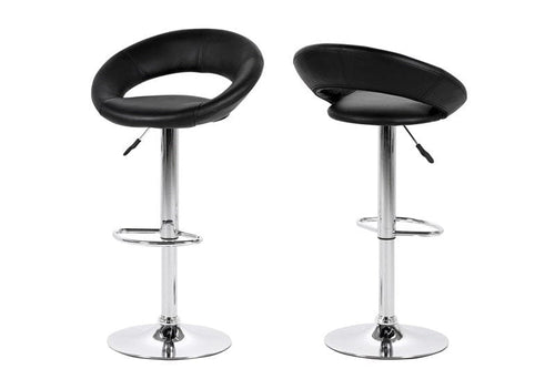 Set di 2 sgabelli da bar in ecopelle Plump Nero