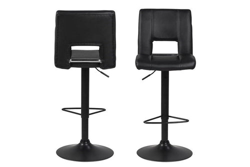 Set di 2 sgabelli da bar in ecopelle Sylvia Nero (1)