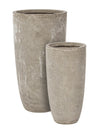 Set di 2 vasi da fiori Cement Round Cappuccino