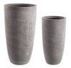 Set di 2 vasi da fiori Cement Round Grigio (2)