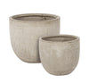 Set di 2 vasi da fiori Cement S Round Cappuccino