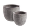 Set di 2 vasi da fiori Cement S Round Grigio