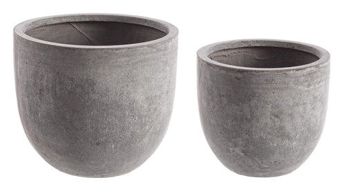 Set di 2 vasi da fiori Cement S Round Grigio (1)